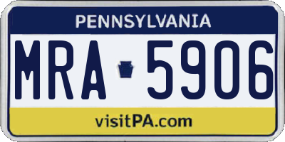 PA license plate MRA5906