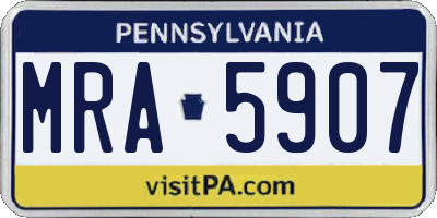 PA license plate MRA5907