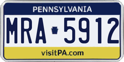 PA license plate MRA5912