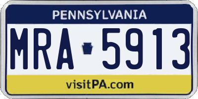 PA license plate MRA5913