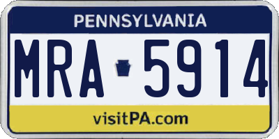 PA license plate MRA5914