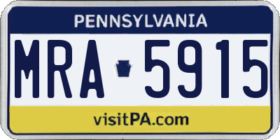 PA license plate MRA5915