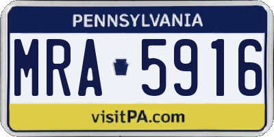 PA license plate MRA5916
