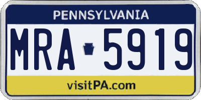 PA license plate MRA5919