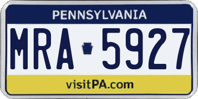 PA license plate MRA5927