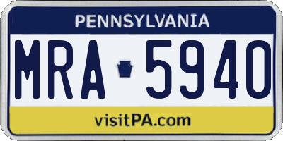 PA license plate MRA5940