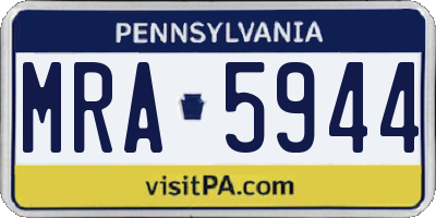 PA license plate MRA5944