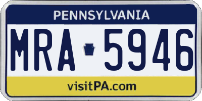 PA license plate MRA5946