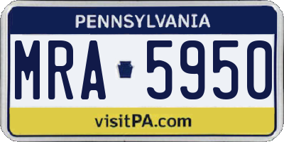 PA license plate MRA5950