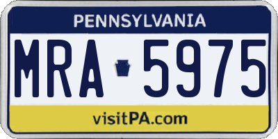 PA license plate MRA5975