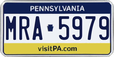 PA license plate MRA5979