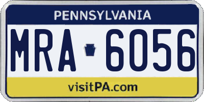 PA license plate MRA6056