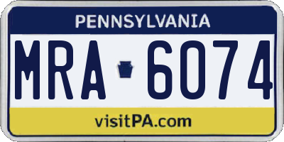 PA license plate MRA6074