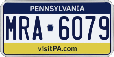 PA license plate MRA6079