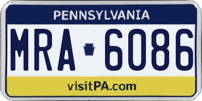 PA license plate MRA6086