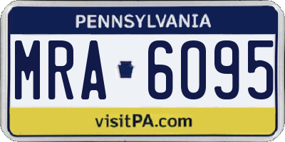 PA license plate MRA6095