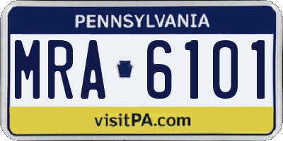 PA license plate MRA6101