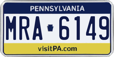 PA license plate MRA6149
