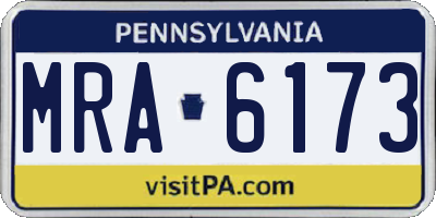 PA license plate MRA6173