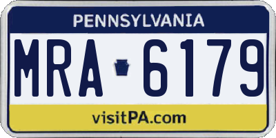 PA license plate MRA6179