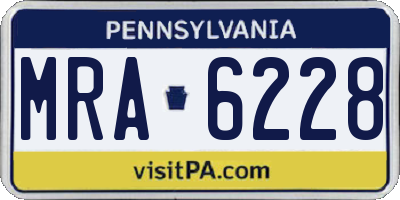 PA license plate MRA6228