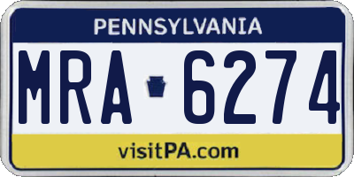 PA license plate MRA6274
