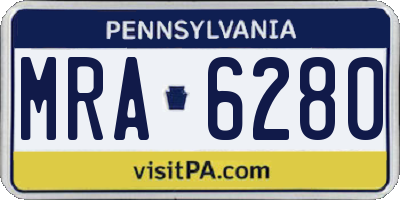 PA license plate MRA6280