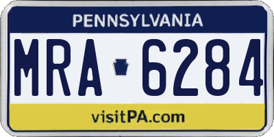 PA license plate MRA6284