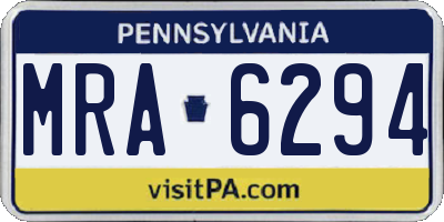 PA license plate MRA6294