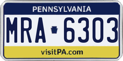 PA license plate MRA6303