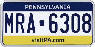 PA license plate MRA6308