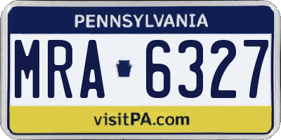 PA license plate MRA6327