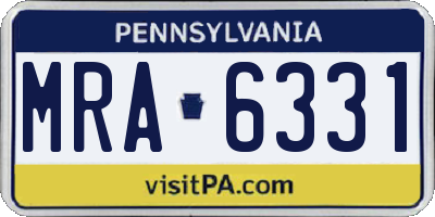 PA license plate MRA6331