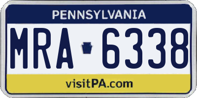 PA license plate MRA6338