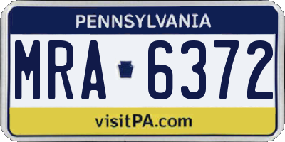 PA license plate MRA6372