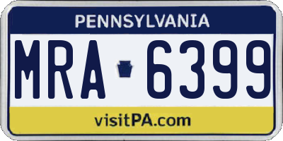 PA license plate MRA6399