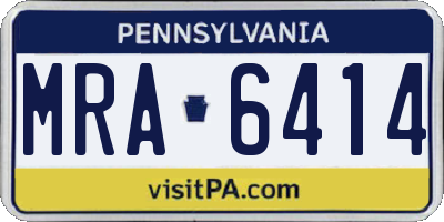 PA license plate MRA6414