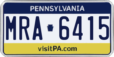 PA license plate MRA6415