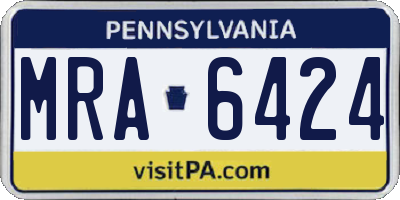 PA license plate MRA6424