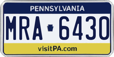 PA license plate MRA6430