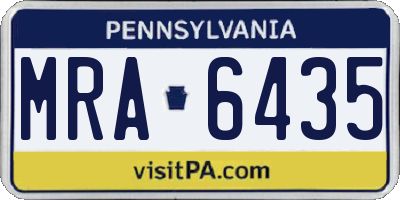 PA license plate MRA6435