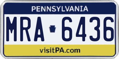 PA license plate MRA6436