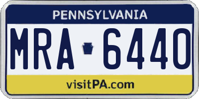 PA license plate MRA6440