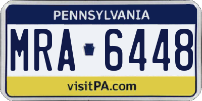 PA license plate MRA6448