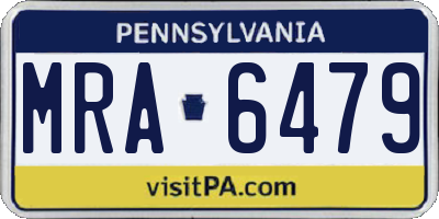 PA license plate MRA6479