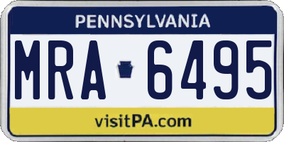 PA license plate MRA6495