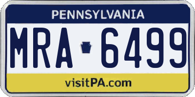 PA license plate MRA6499