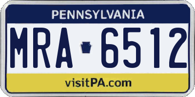 PA license plate MRA6512