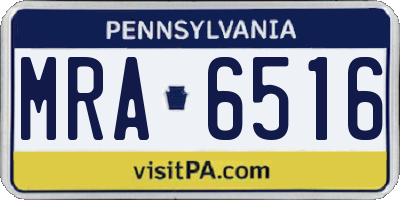 PA license plate MRA6516