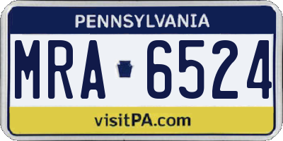 PA license plate MRA6524